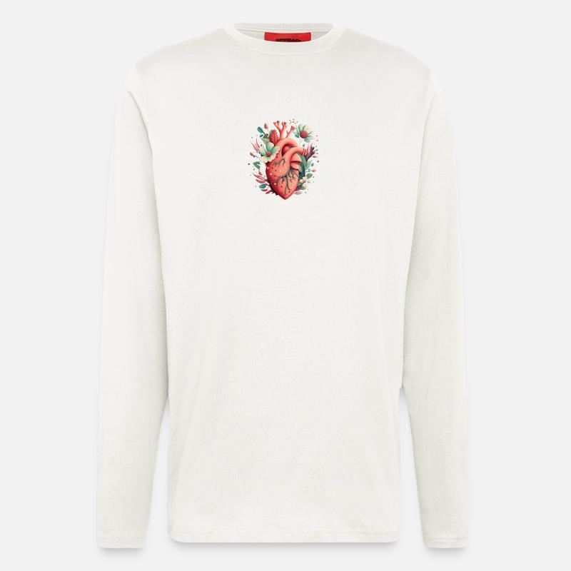 Heart Bloom Botanical - Longsleeve - made by SPREAD  - OFF WHITE