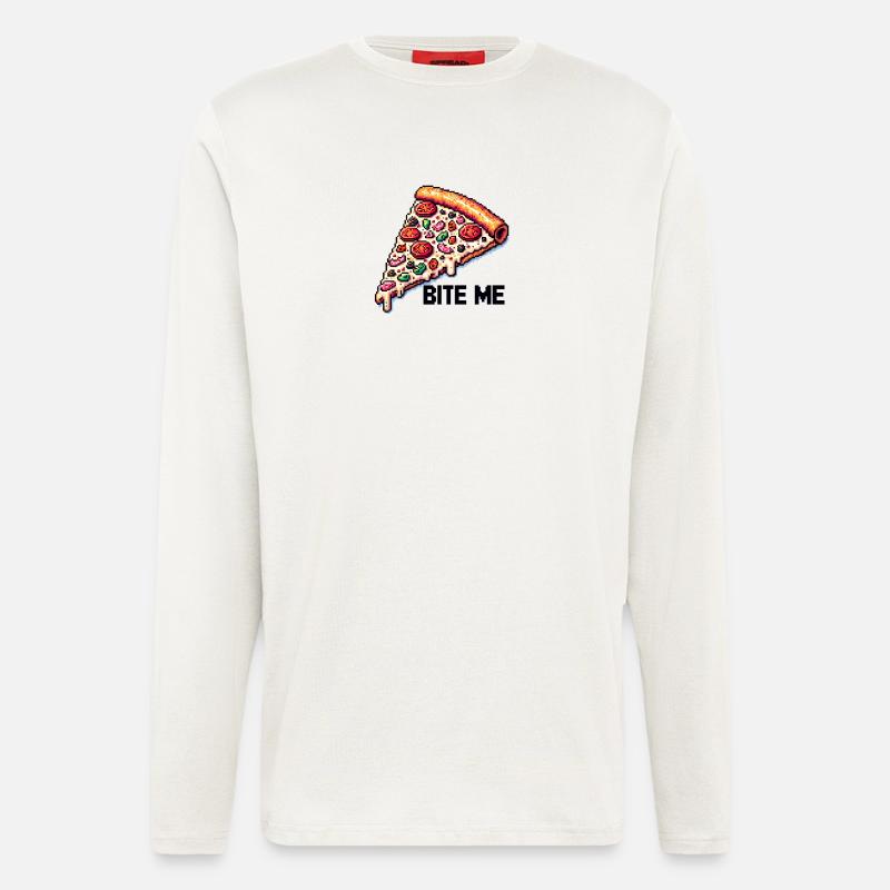Bite me Pizza - Longsleeve - made by SPREAD  - OFF WHITE