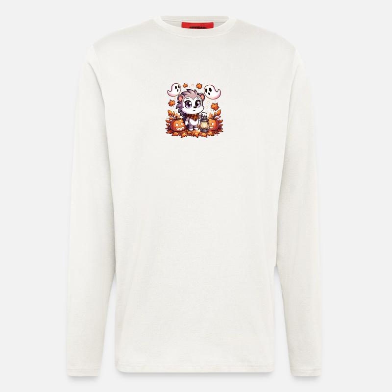 Halloween hedgehog with cute ghosts - Longsleeve - made by SPREAD  - OFF WHITE