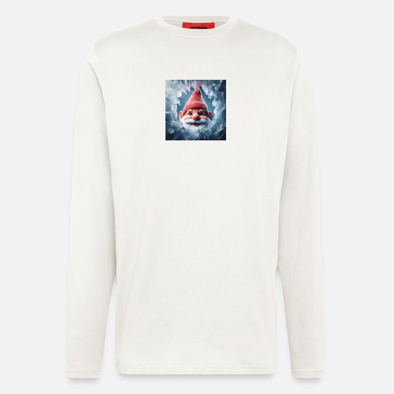 Gnome looking through ice - Longsleeve - made by SPREAD  - OFF WHITE