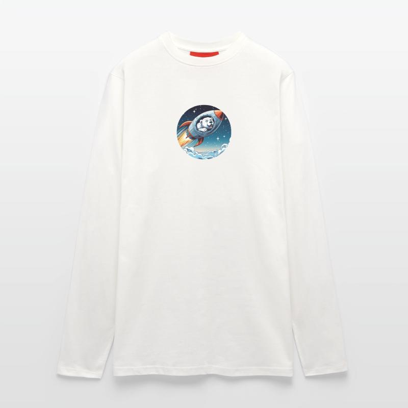 aufgeregter Eisbär in einer Rakete Comic Langarmshirt - made by SPREAD 