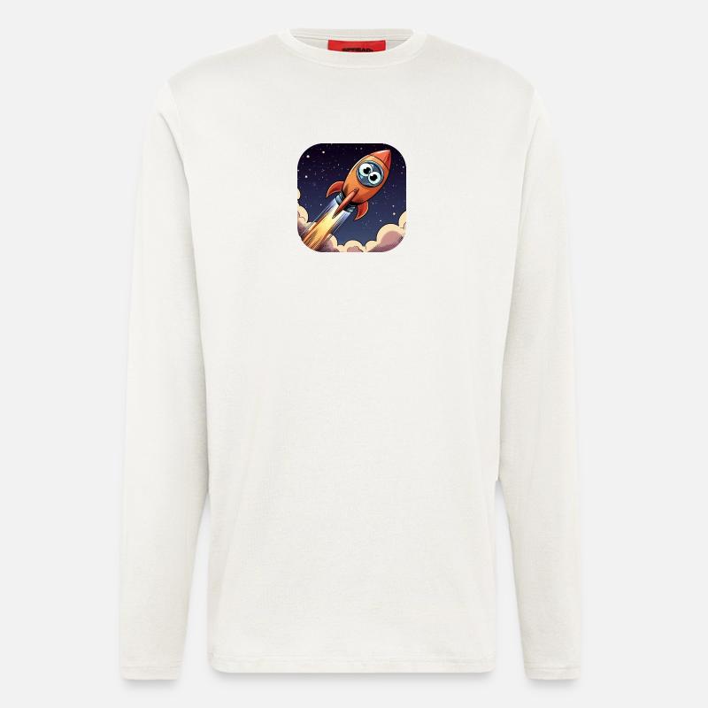 Comic Rocket with Eyes - Longsleeve - made by SPREAD  - OFF WHITE
