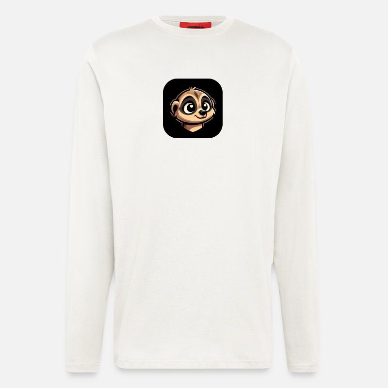 Erdmännchen Kopf im Comic Stil - Langarmshirt - made by SPREAD  - OFF WHITE