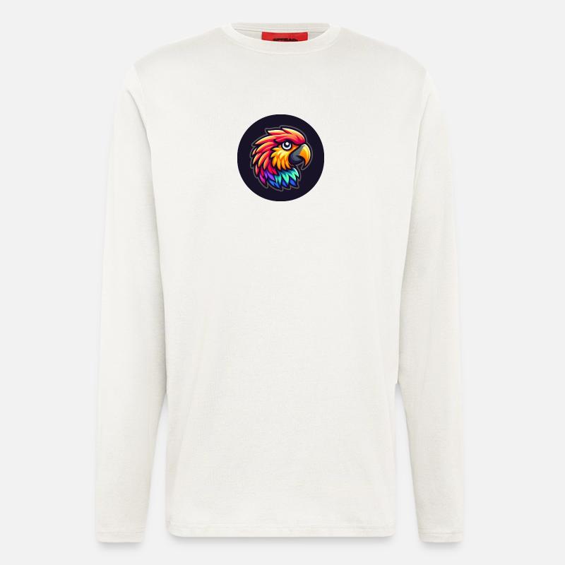 Papagei Ara Kopf bunt Cartoon Comic - Langarmshirt - made by SPREAD  - OFF WHITE