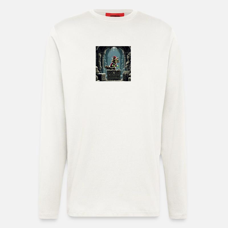 Winterkatze im Dungeonzauber - Langarmshirt - made by SPREAD - OFF WHITE