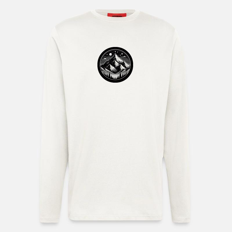 Berg Nacht Sternenhimmel Wald - Langarmshirt - made by SPREAD  - OFF WHITE