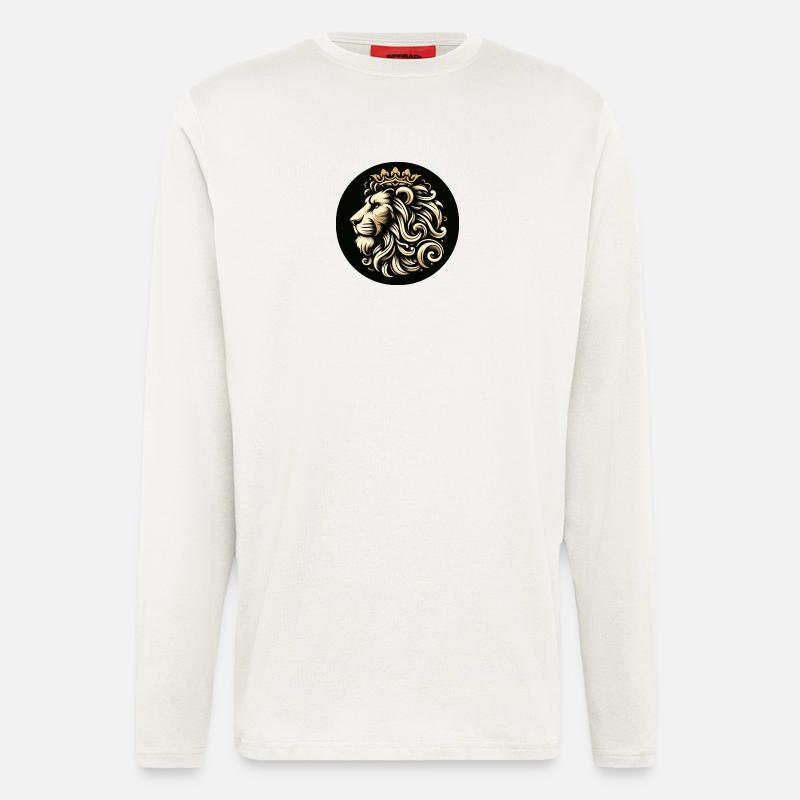 Löwe Tiger Kopf König Krone - Langarmshirt - made by SPREAD  - OFF WHITE