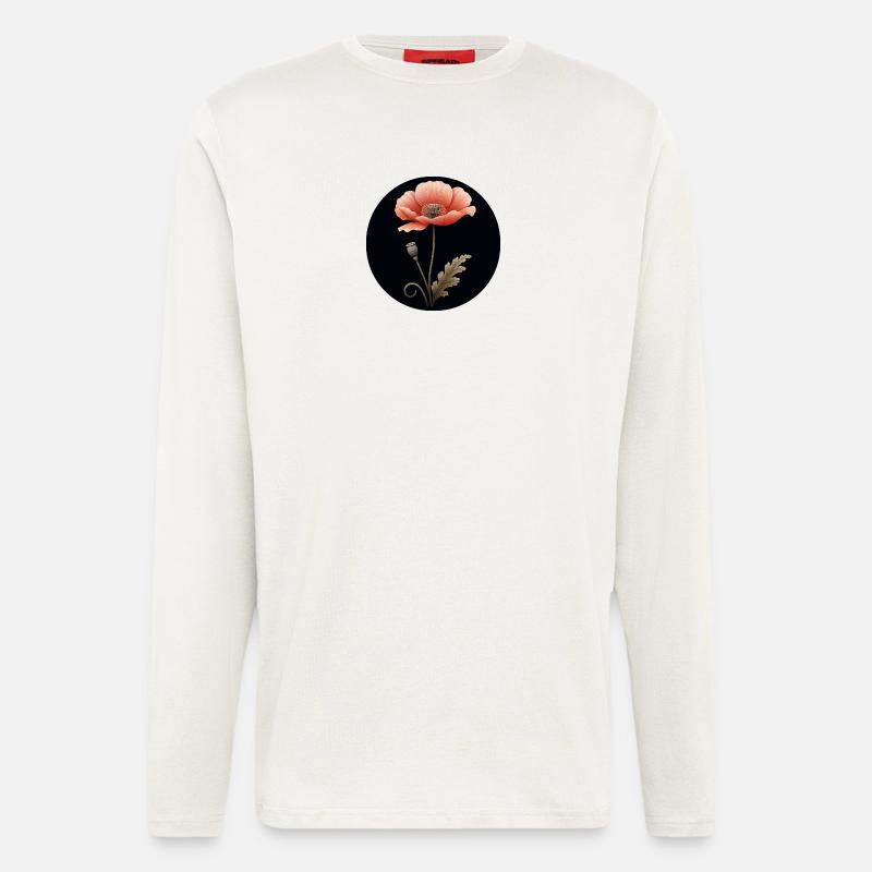 Mohnblume Mohn Blume rot orange - Langarmshirt - made by SPREAD  - OFF WHITE