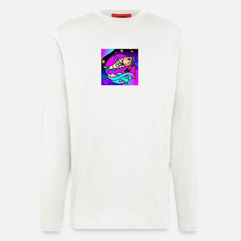 Drunk vaperwave/retrowave fish. - Longsleeve - made by SPREAD  - OFF WHITE