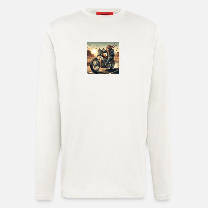 Cool monkey on a chopper - Longsleeve - made by SPREAD  - OFF WHITE