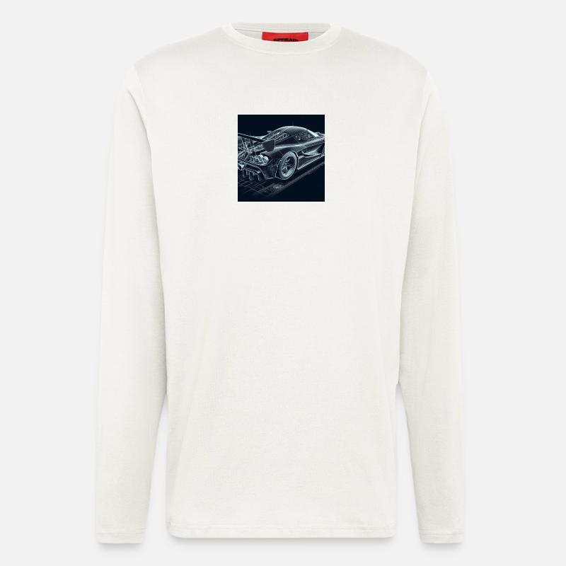 Blaupause Rennwagen Vision - Langarmshirt - made by SPREAD  - OFF WHITE