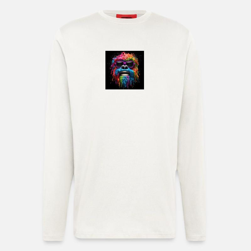 Psychedelischer Gorilla mit Sonnenbrille - Langarmshirt - made by SPREAD  - OFF WHITE