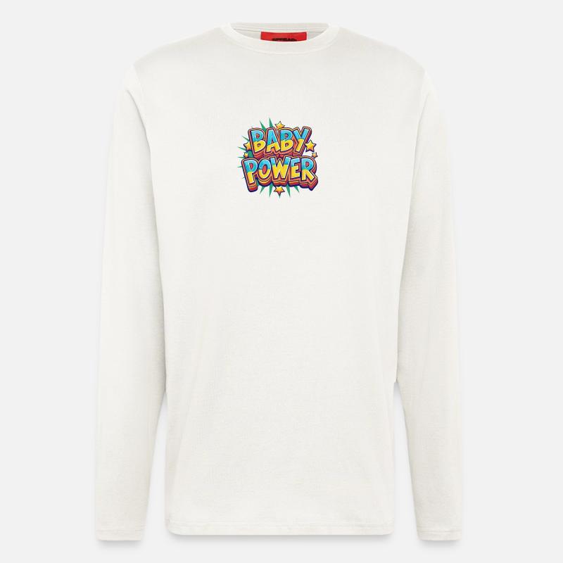 Baby Power Comic Style Design - Langarmshirt - made by SPREAD  - OFF WHITE
