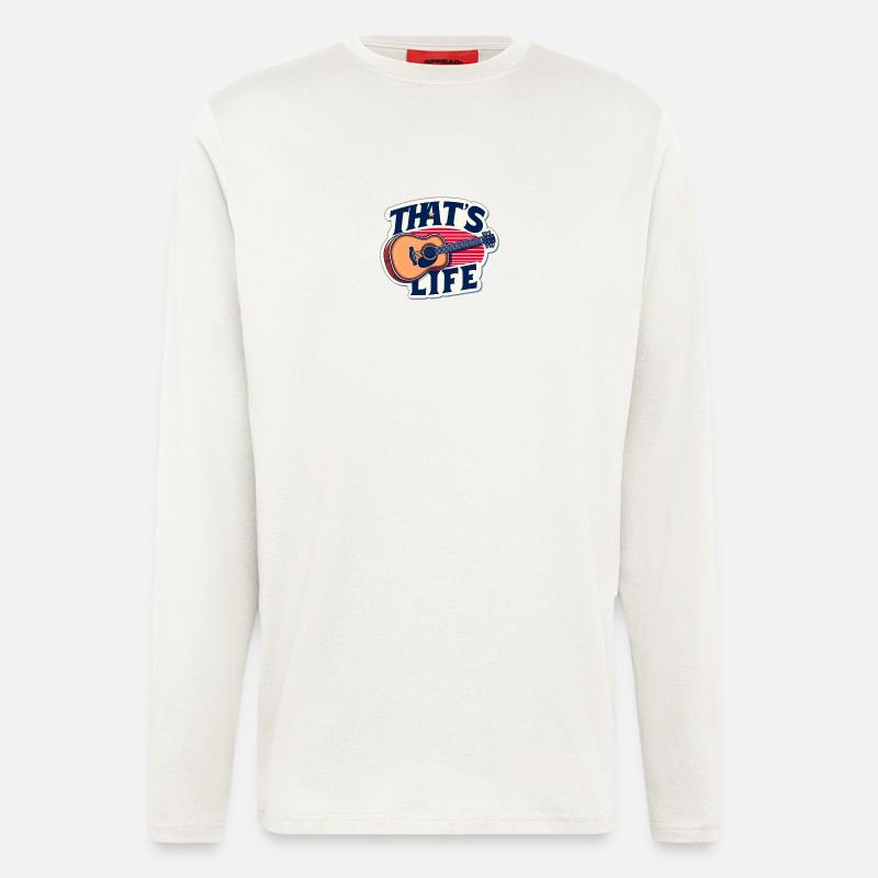 Lively guitar with slogan - Longsleeve - made by SPREAD  - OFF WHITE
