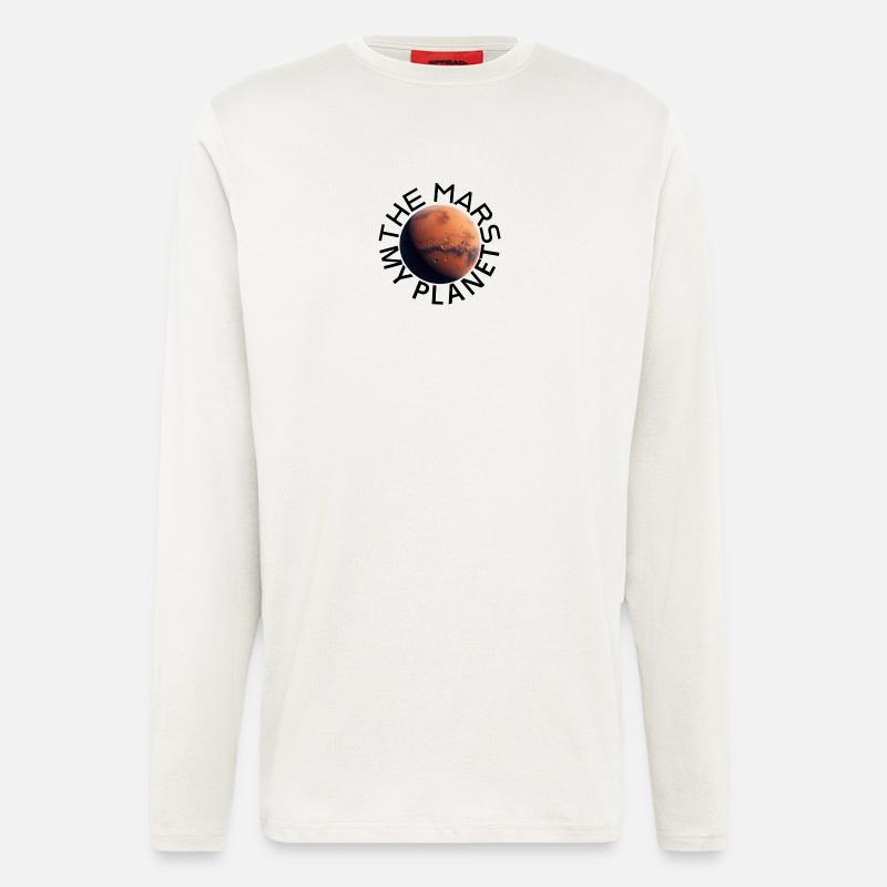 Marsoberfläche mit Kratern - Langarmshirt - made by SPREAD  - OFF WHITE