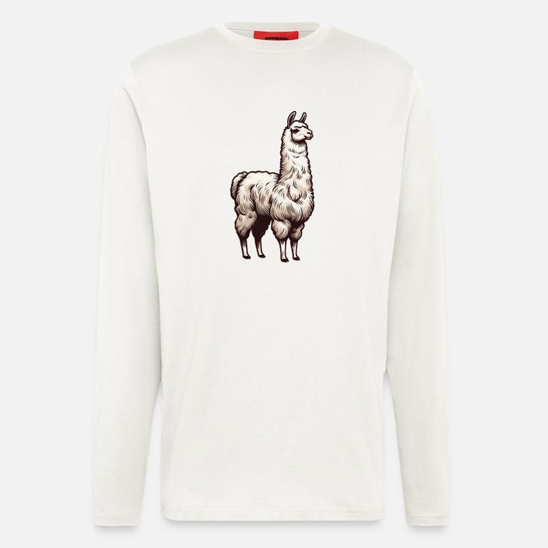 Lama blanc - Manches longues bio décontracté fabriqué en UE - OFF WHITE