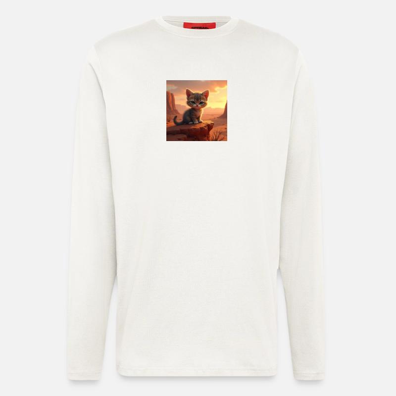 Wüstenkätzchen im Abendlicht - Langarmshirt - made by SPREAD  - OFF WHITE