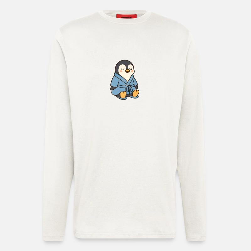 Penguin in a bathrobe - Longsleeve - made by SPREAD  - OFF WHITE