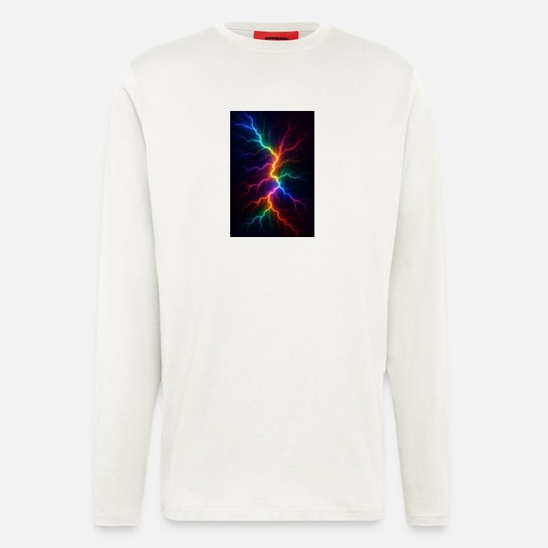 Rainbow Lightning Storm - Longsleeve - made by SPREAD  - OFF WHITE