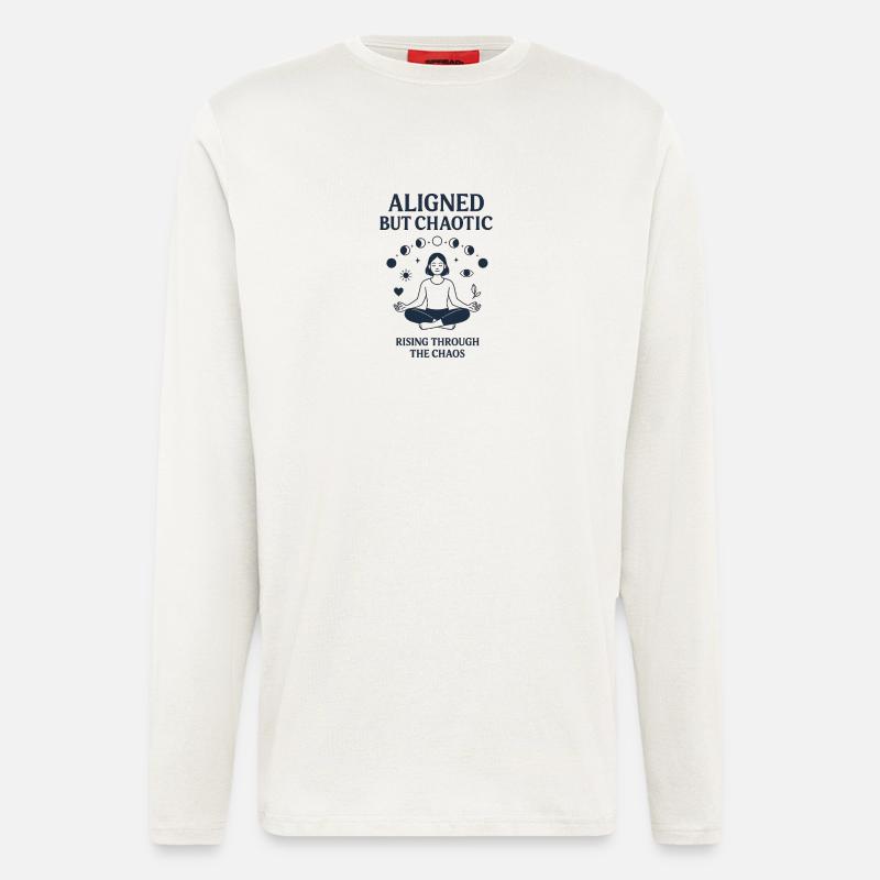 Ausgewogenes und chaotisches Meditationsdesign - Langarmshirt - made by SPREAD  - OFF WHITE