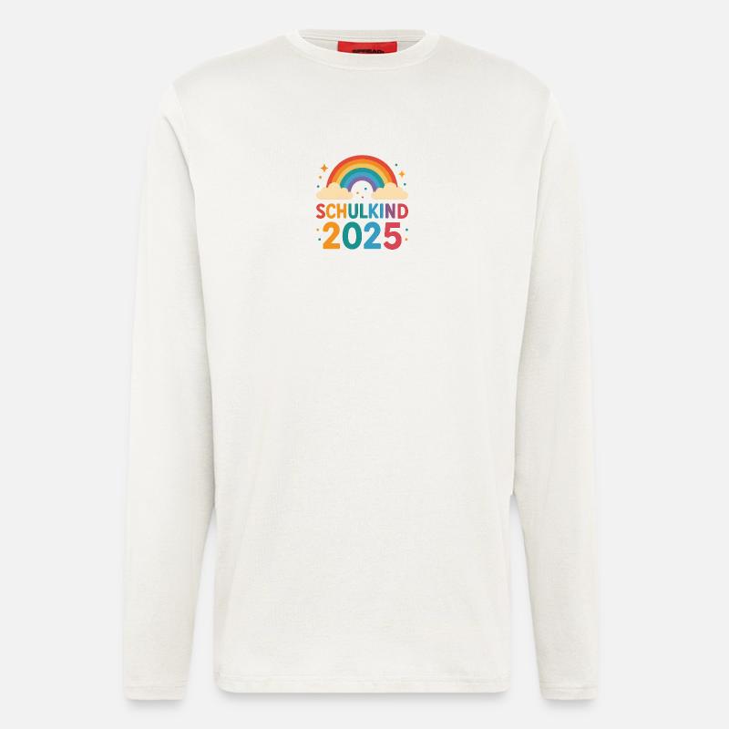 Rainbow Schulkind 2025 Motiv - Langarmshirt - made by SPREAD  - OFF WHITE