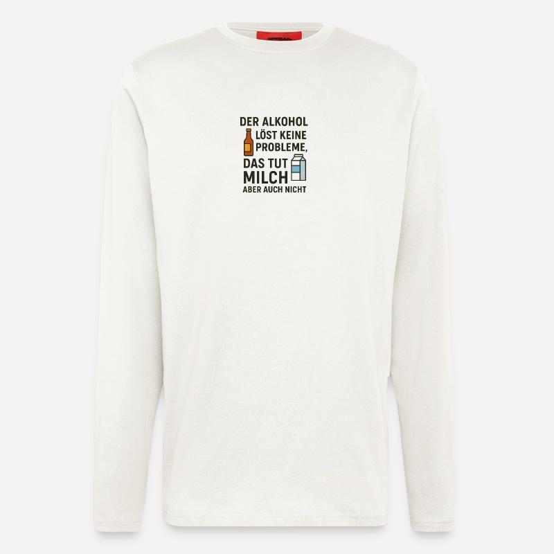 Alcohol does not solve any problems - Longsleeve - made by SPREAD  - OFF WHITE