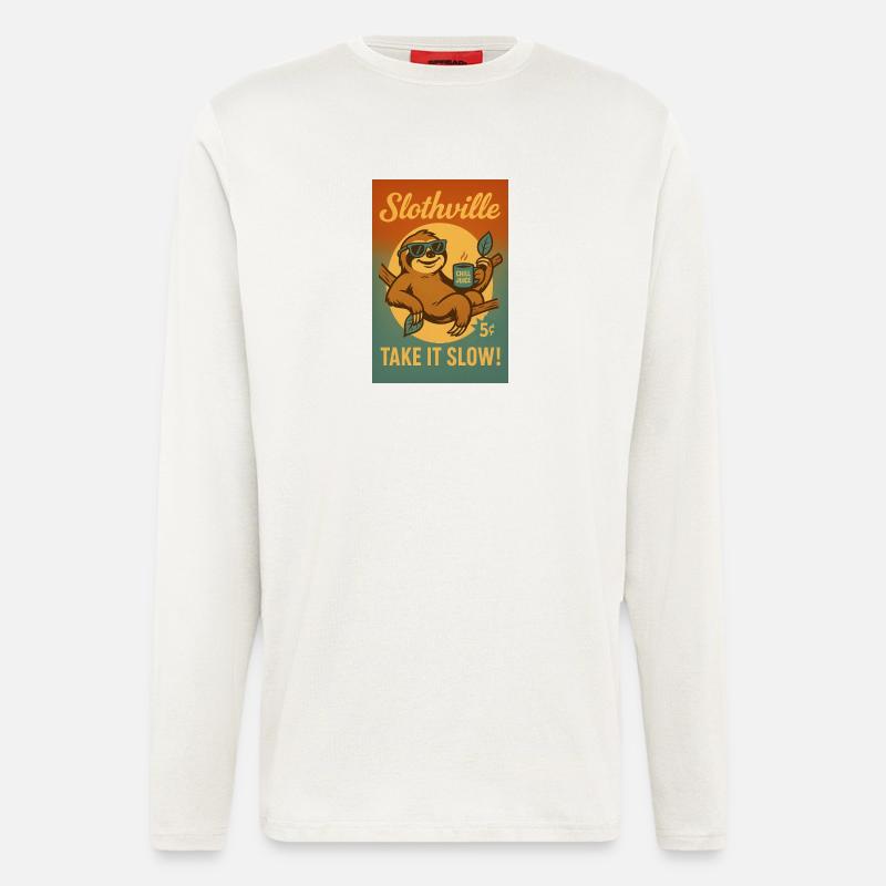 Faultier Slothville - Langarmshirt - made by SPREAD  - OFF WHITE