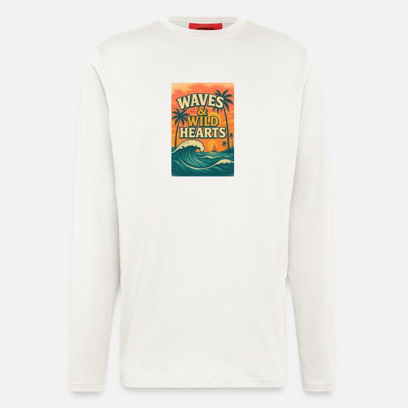 Waves & Wild Hearts - Langarmshirt - made by SPREAD  - OFF WHITE