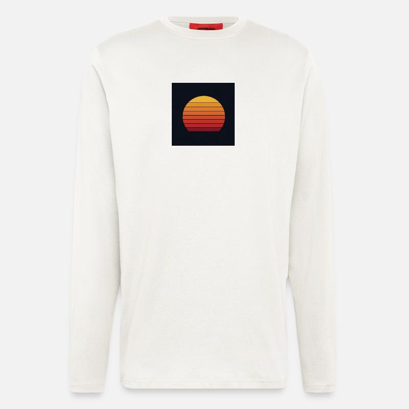 Retro Sonnenuntergang Design - Langarmshirt - made by SPREAD  - OFF WHITE