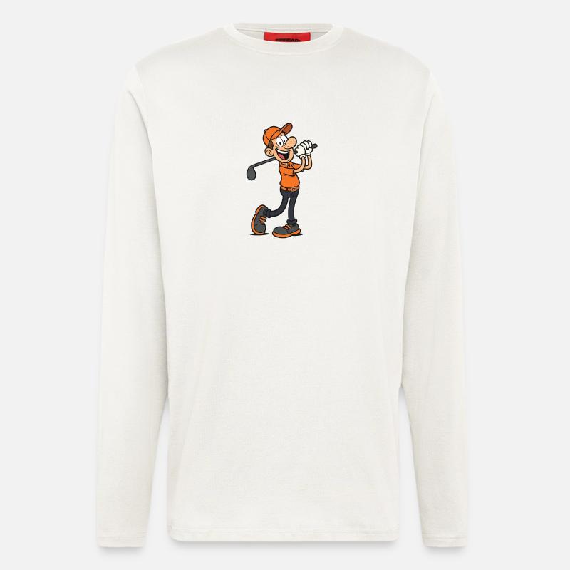 Cartoon Golfer - Männlich - Langarmshirt - made by SPREAD  - OFF WHITE