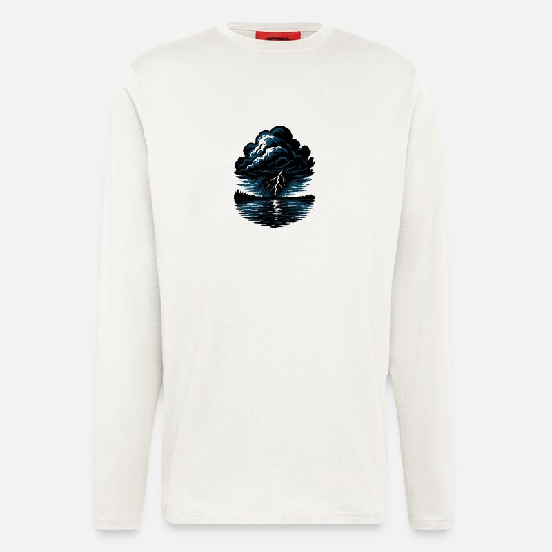 Sturm über den See - Langarmshirt - made by SPREAD  - OFF WHITE