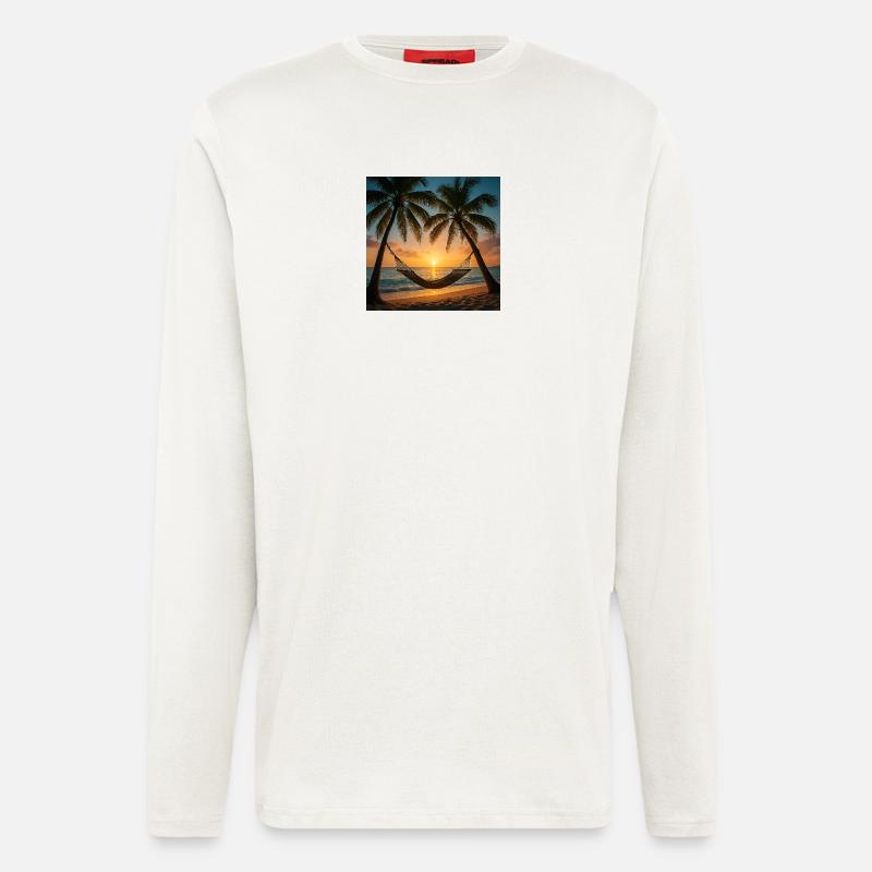 Vacation - Palmen - Hängematte - Langarmshirt - made by SPREAD - OFF WHITE