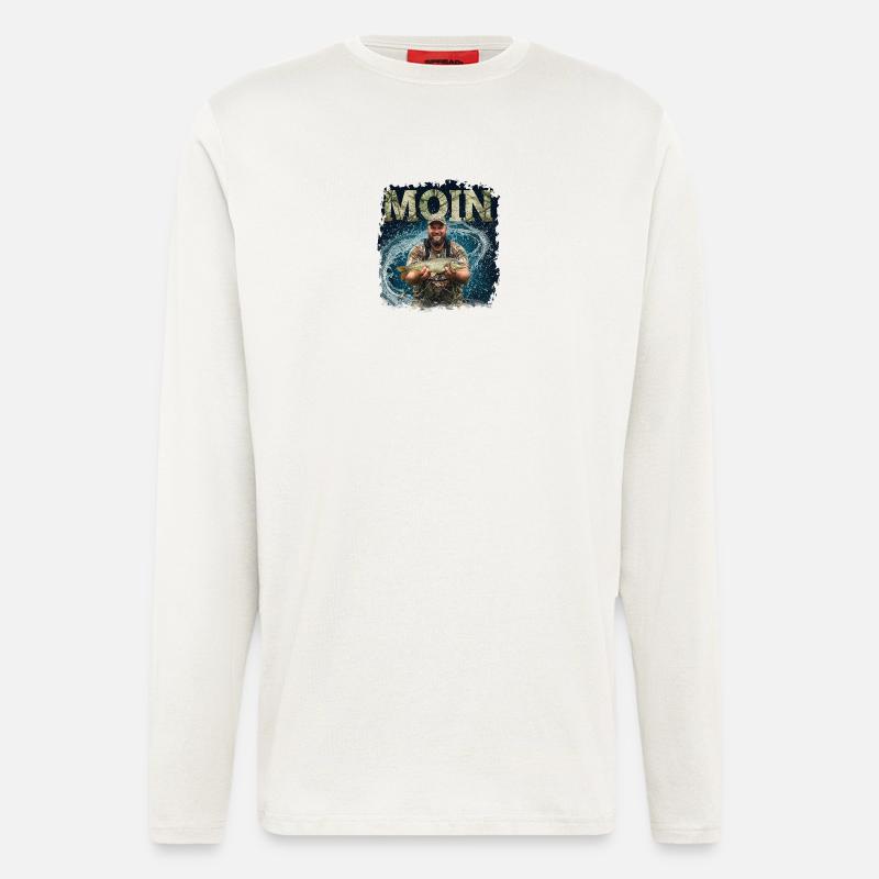 Moin Anglerglück - Langarmshirt - made by SPREAD  - OFF WHITE