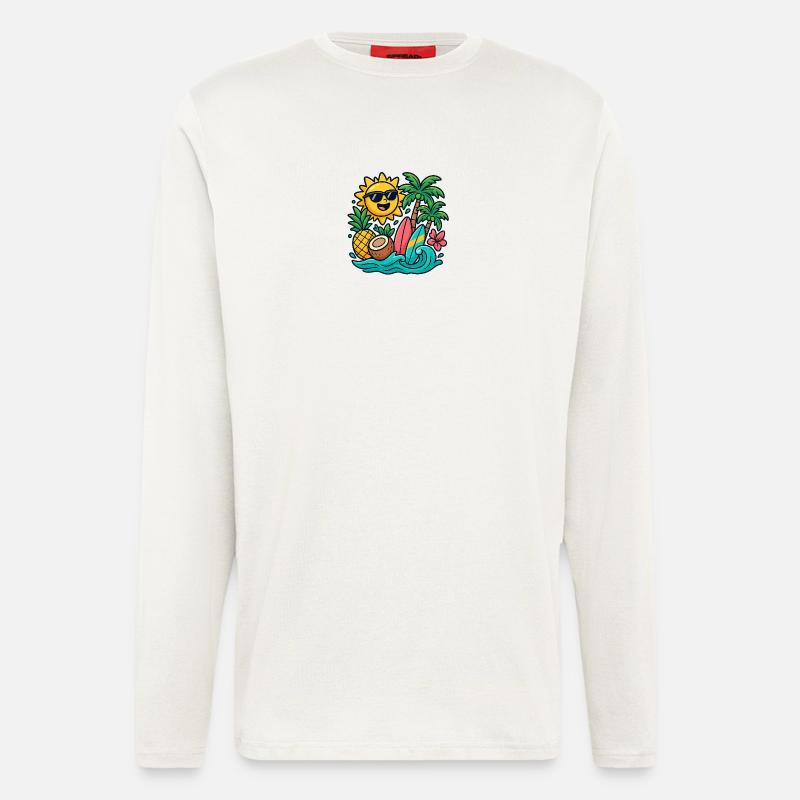 Sunny Beach Paradise Surf Design - Longsleeve - made by SPREAD  - OFF WHITE