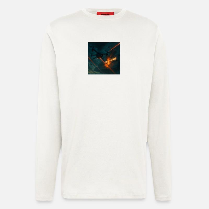 Futuristic Air Base Attack Image - Longsleeve - made by SPREAD  - OFF WHITE