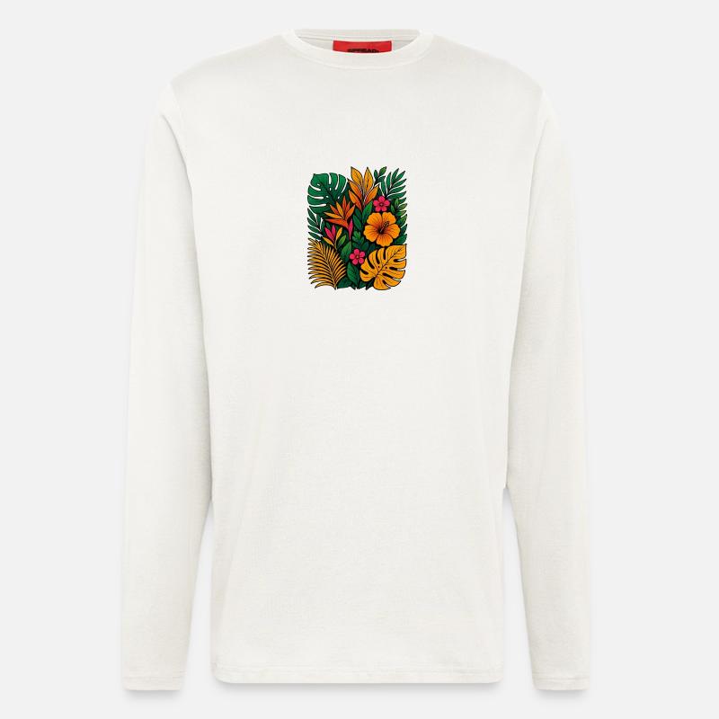 Goldene Blüte - Langarmshirt - made by SPREAD  - OFF WHITE