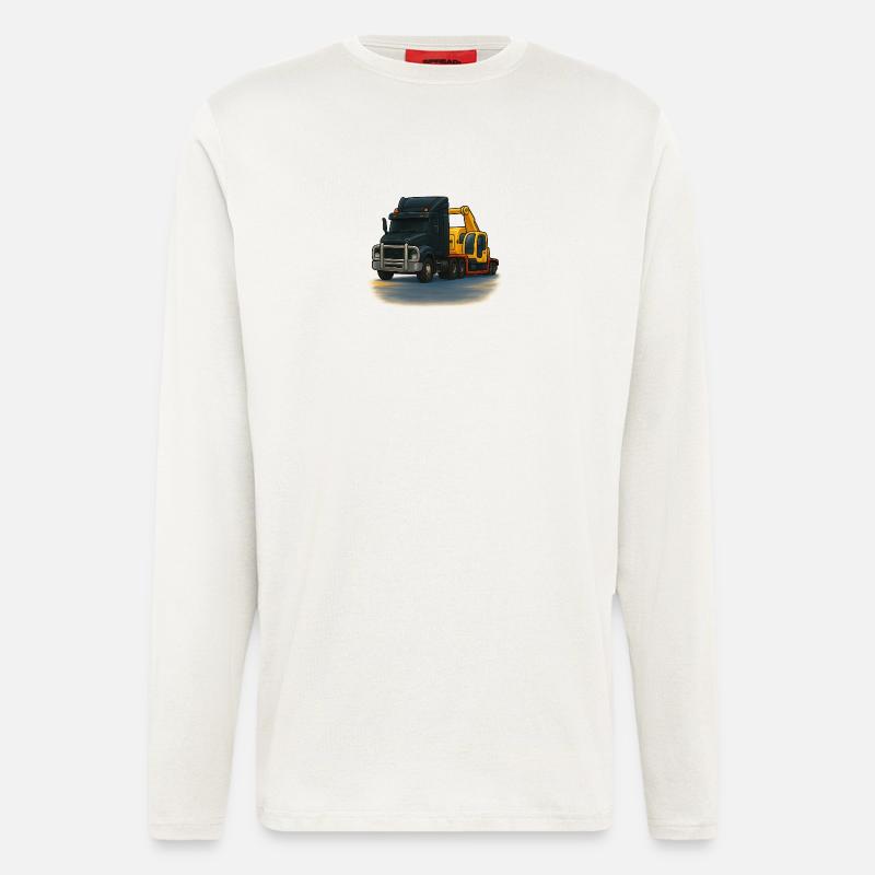 Abschleppwagen mit Kran Illustration - Langarmshirt - made by SPREAD  - OFF WHITE