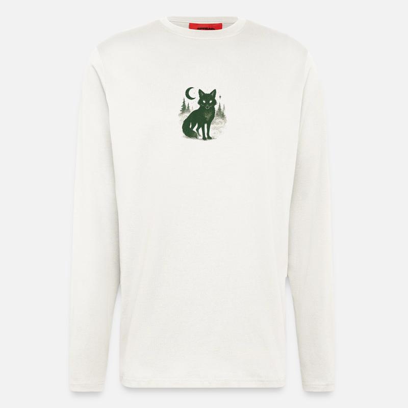 Mystical forest fox at moonlit night - Longsleeve - made by SPREAD  - OFF WHITE
