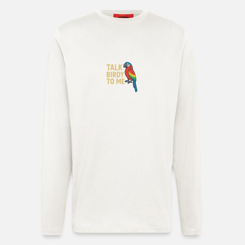 Happy Parrot with Text - Longsleeve - made by SPREAD  - OFF WHITE