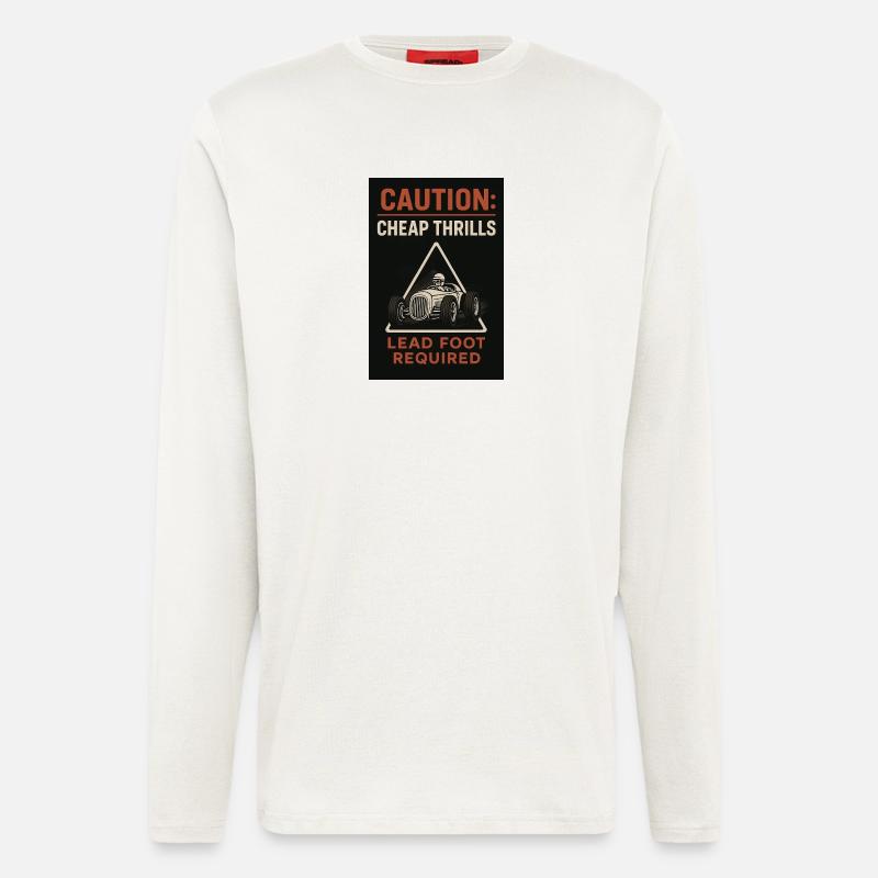 Gefährliche Fahrt Warnhinweis - Langarmshirt - made by SPREAD  - OFF WHITE