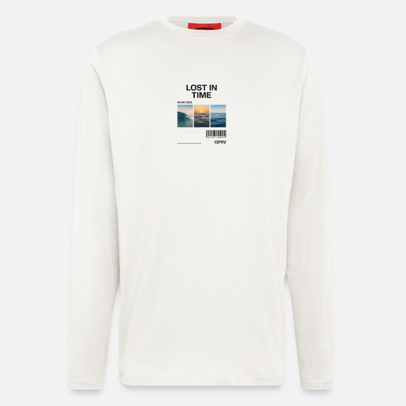 Verlorene Zeit: Miami Waves Triptychon - Langarmshirt - made by SPREAD  - OFF WHITE