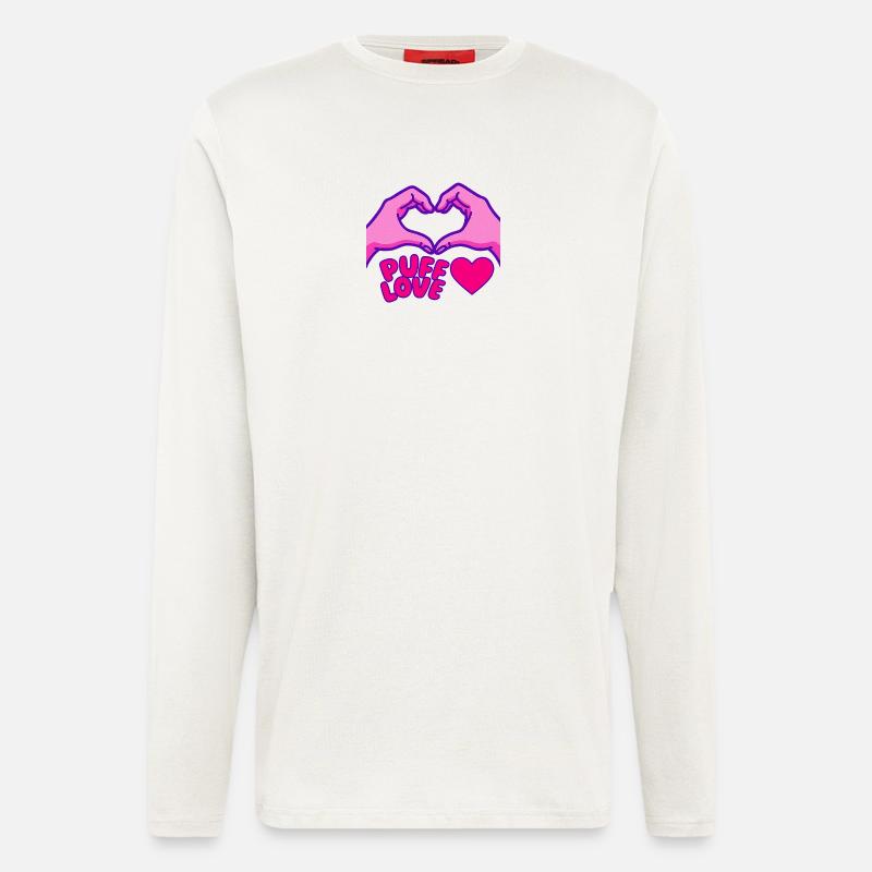 Heart Puffed Love Design and Hands - Longsleeve - made by SPREAD - OFF WHITE