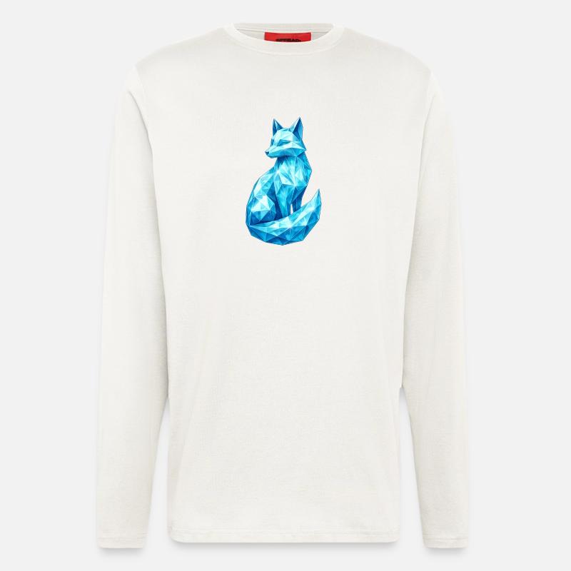 Diamant-Fuchs – Tierdesign in Edelstein-Optik - Langarmshirt - made by SPREAD  - OFF WHITE