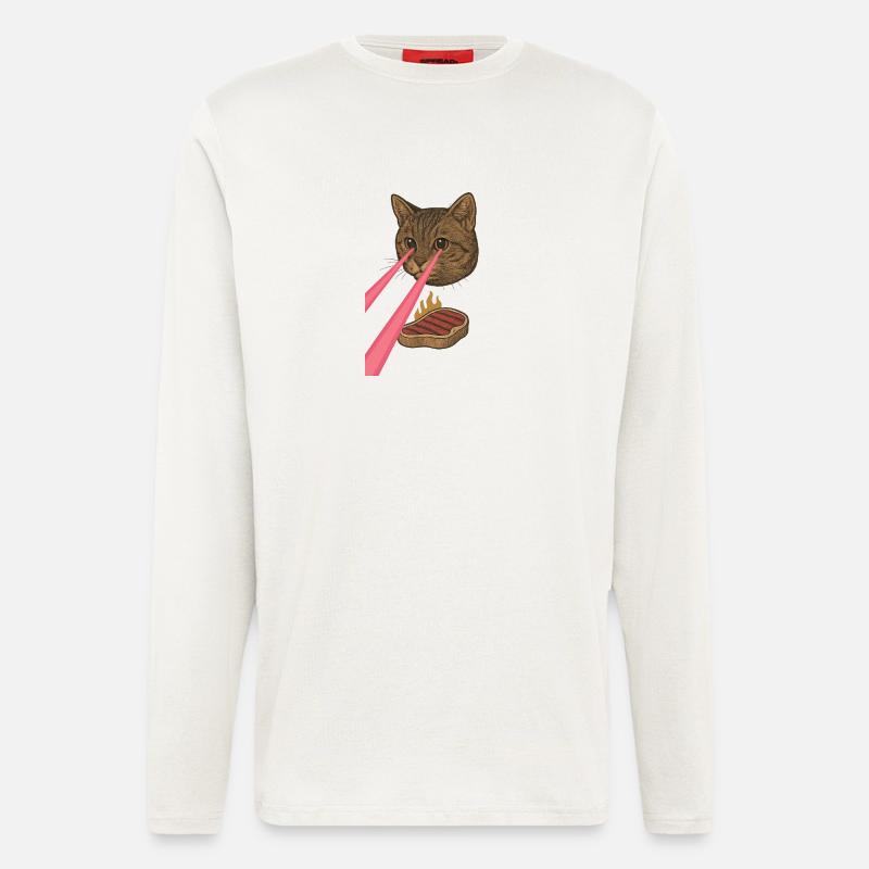 Laser Katze - Langarmshirt - made by SPREAD  - OFF WHITE