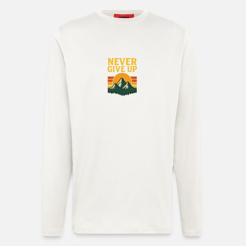 Motivating mountain landscape with sunset - Longsleeve - made by SPREAD  - OFF WHITE