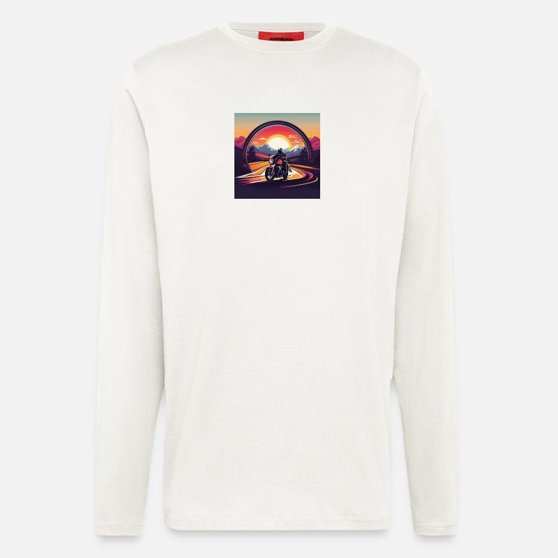 Motorcycle design in the sunset - Longsleeve - made by SPREAD  - OFF WHITE