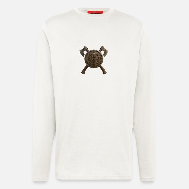 Viking Schild mit Runenkranz - Langarmshirt - made by SPREAD  - OFF WHITE
