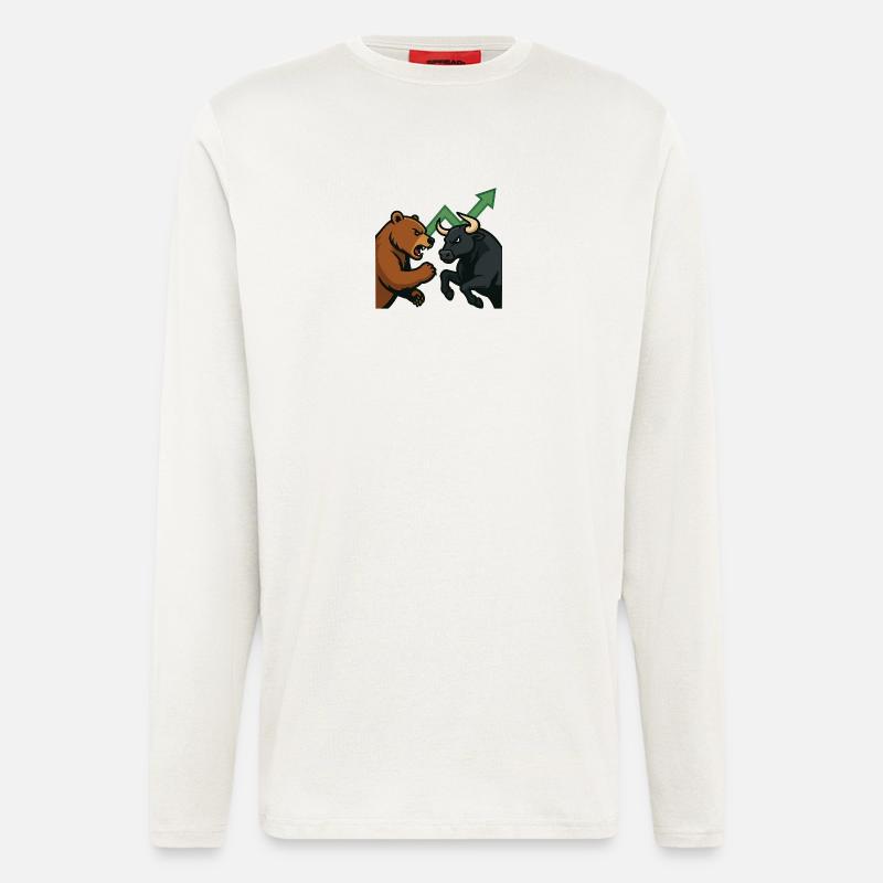 Bären und Bullen Kampf Chart - Langarmshirt - made by SPREAD  - OFF WHITE