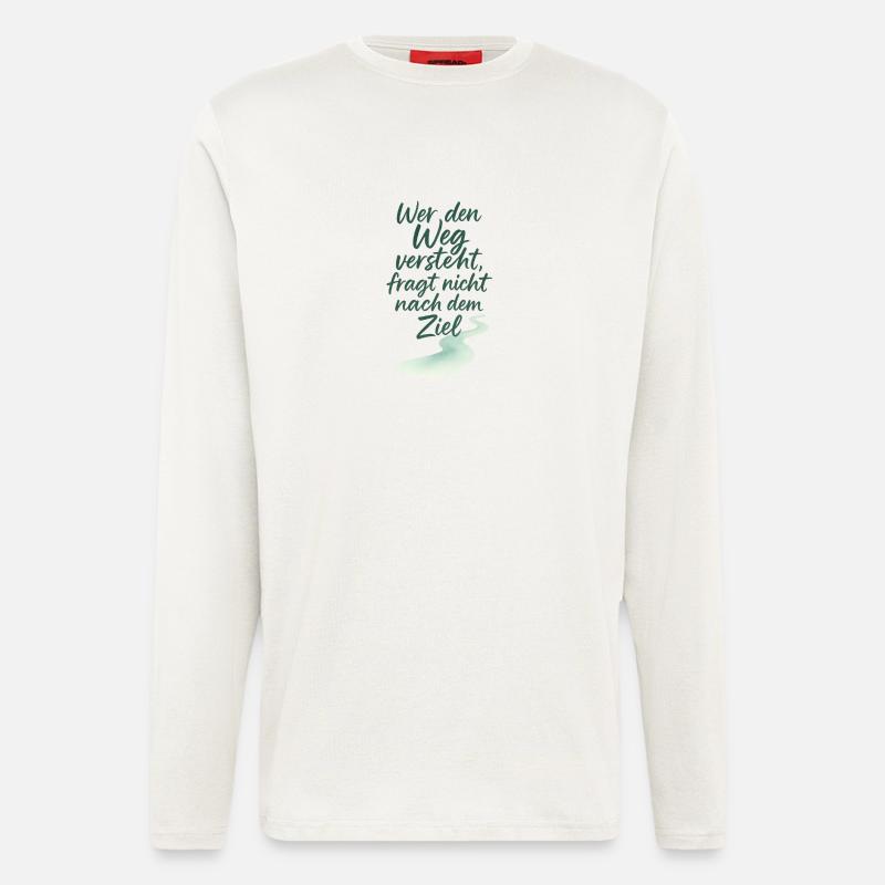 Motivational quote with waterway elements - Longsleeve - made by SPREAD  - OFF WHITE