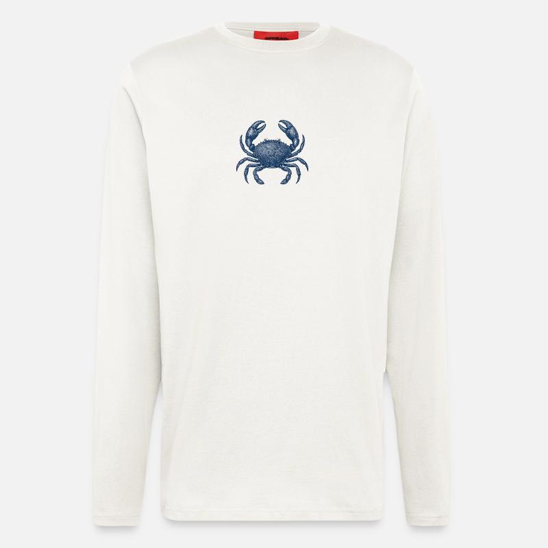 Detaillierte blaue Krabbe Illustration - Langarmshirt - made by SPREAD  - OFF WHITE